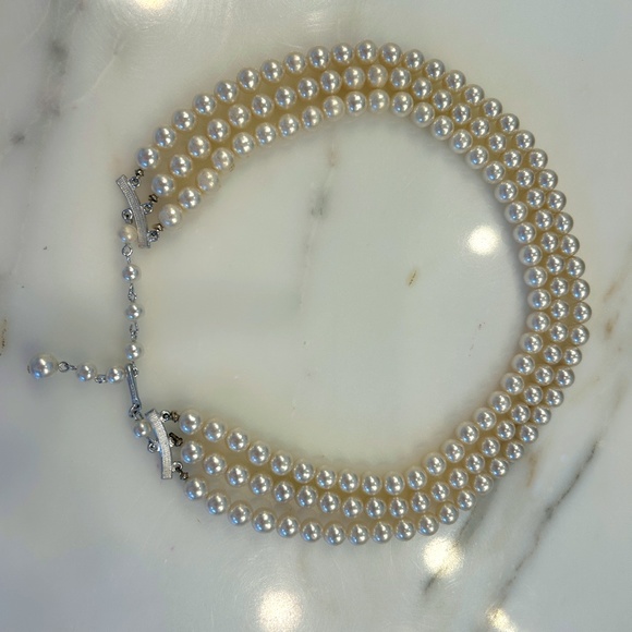 Vintage 3 strand costume pearl necklace - Picture 1 of 4